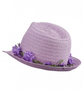 Womens Flower Lei Paper Fedora