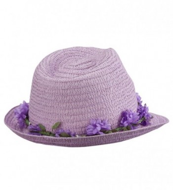 Womens Flower Lei Paper Fedora in Women's Fedoras