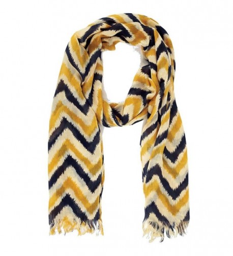 Navy Chevron 18x70" Women's Fashion Scarf - CN11CQVQDTF