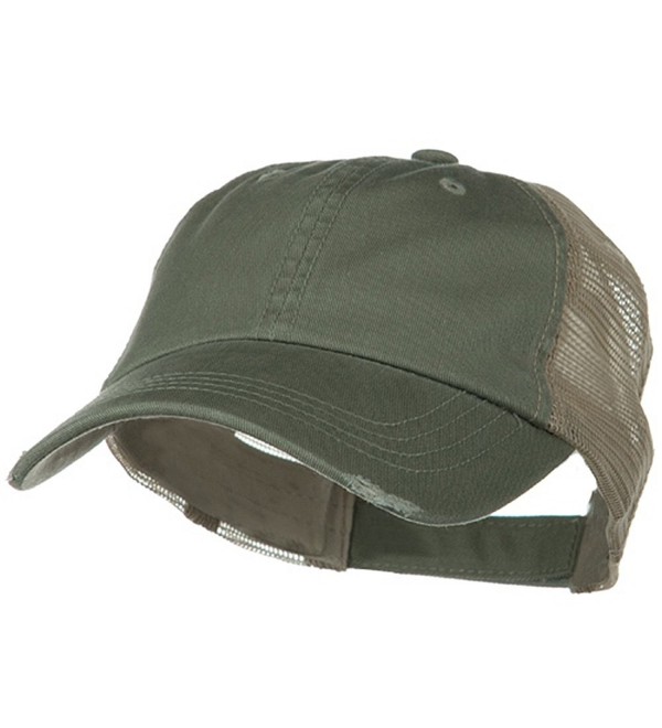 Washed Organic Cotton Mesh Cap - Olive - CG1153M8MT3