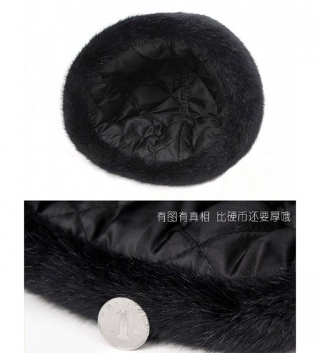 Men's Faux Mink Fur Hat Russian Cossack Winter Warm Hat Ski Cap Black ...