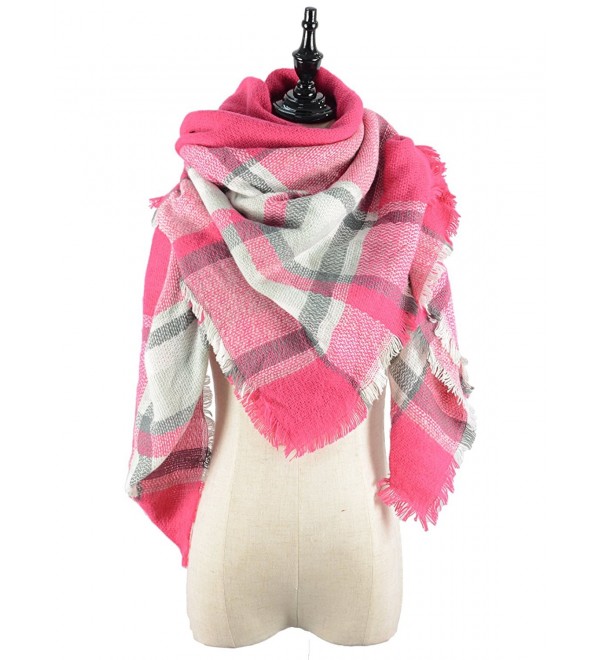 Durio Stylish Blanket Scarves Pashmina - Grey Pink Scarf - CZ1868HHCGU