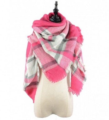 Durio Stylish Blanket Scarves Pashmina - Grey Pink Scarf - CZ1868HHCGU