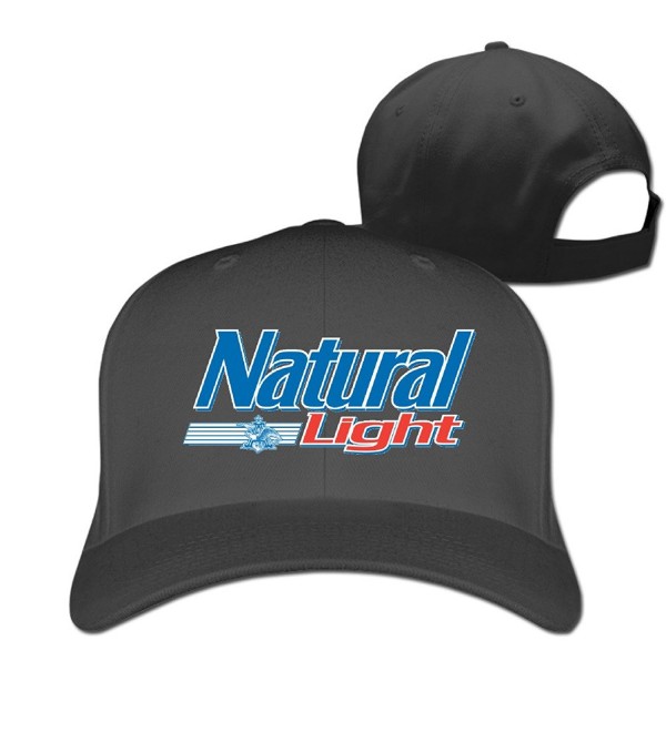 Adult Natural Light Logo Adjustable Baseball Cap Strapback Hat - Black - C312MZQRC6K