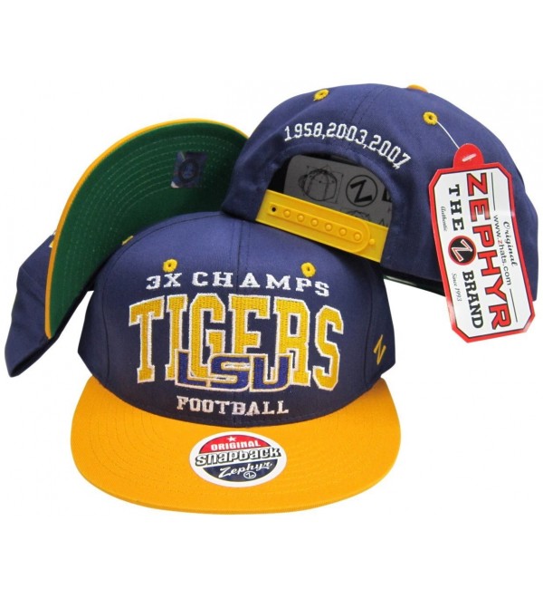 LSU Tigers 3X National Football Champs Adjustable Snapback Hat - C11165FU0ZL