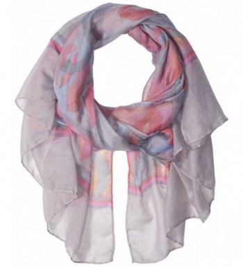 D&Y Women's Lip Printed Oblong Scarf - Gray - CA12O7CT6HF