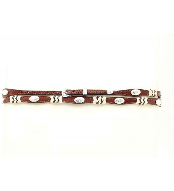 M&F Western Hatband Mens Scallop Concho Redwood Brown 0294802 - Redwood Brown - CD11IEFLEPP