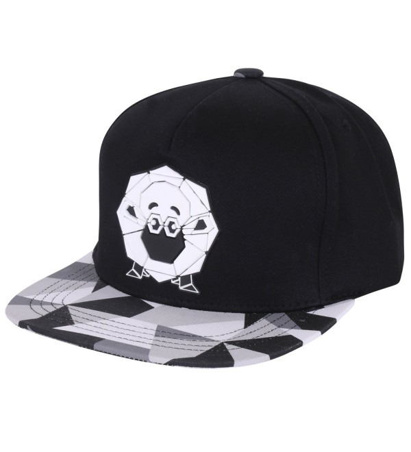 ililily Animal Paper Folding Rubber Logo Flat Bill Snapback Hat Baseball Cap - Sheep-black - CZ12FXL7WS5