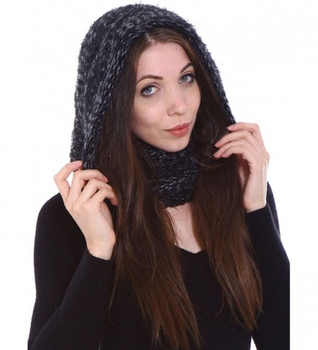 Simplicity Women's Winter Knit Fuzzy Neck Warmer / Infinity Scarf - Cap/Scarf 2 - CB127363FBL