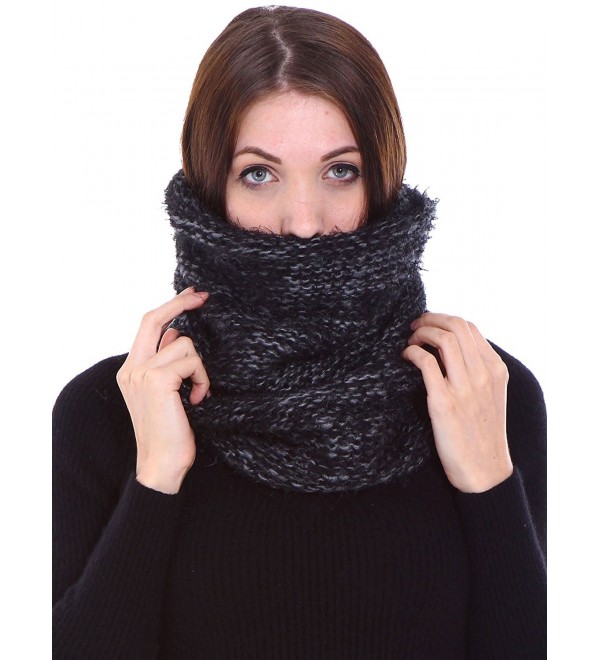 Women's Winter Knit Fuzzy Neck Warmer / Infinity Scarf Cap/Scarf 2 ...