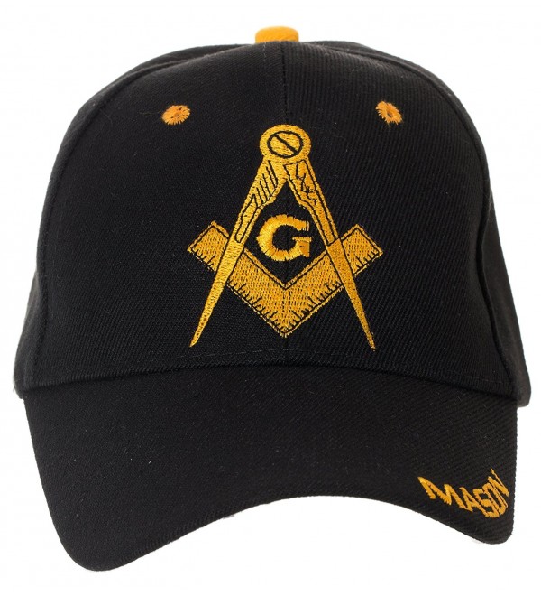 Artisan Owl Freemasons Masonic Square and Compass Hat - 100% Acrylic Embroidered Cap - Black - CY182SOIWA9