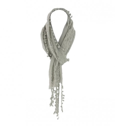 Silver Fever Elegant Skinny Pompoms in Cold Weather Scarves & Wraps