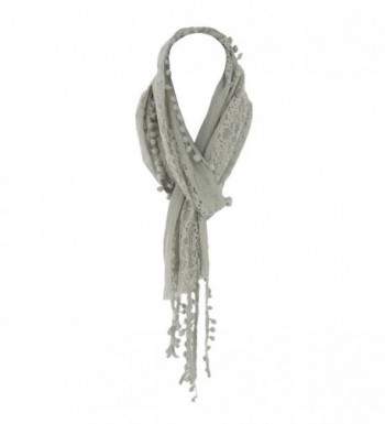 Silver Fever Elegant Skinny Pompoms in Cold Weather Scarves & Wraps