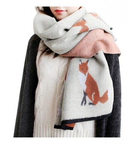 IMLECK Winter Fashion Stylish Fringe Cartoon Small Fox Cashmere Feel Long Pashmina Scarf - A - CO12N60GLRA