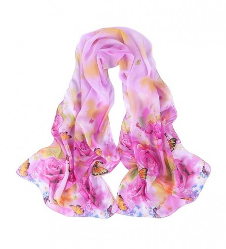 Reversible Butterfly Sheer Voile Shawl 16050CM Women Scarf for Clothes Decorating - Purple - CN182E0DCTD