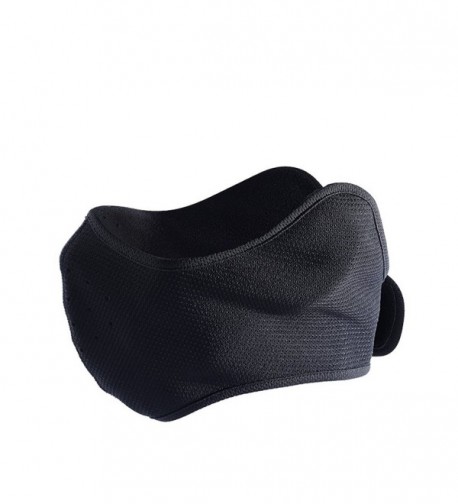 Outdoor Sports Black Fleece Windproof Anti Haze Dust Half Face Mask with Ear Warmer - Black - CJ187CME42W