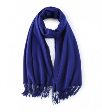 Cashmere Poncho Blanket Scarfs Fringe - Blue - C0188GX2UOK