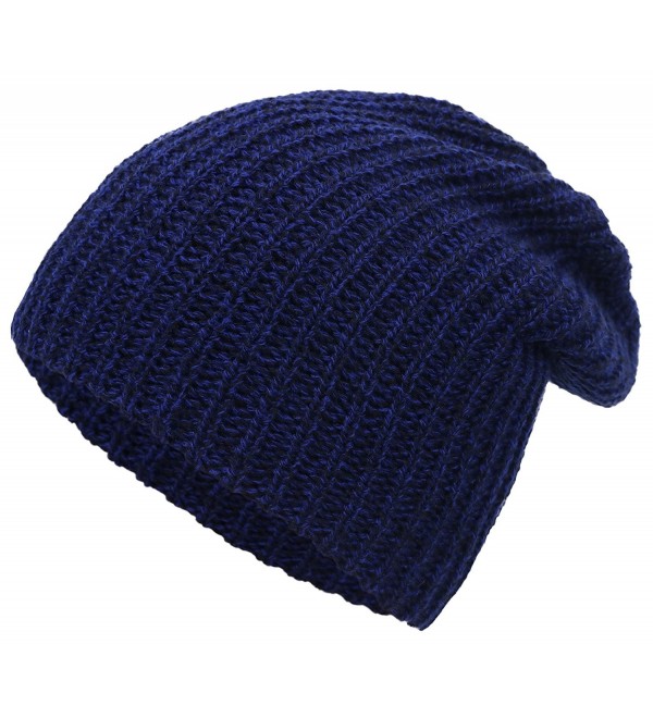 Simplicity Men / Women's Thick Stretchy Knit Slouchy Skull Cap Beanie - Navy 2 - CH12MXX4UDE
