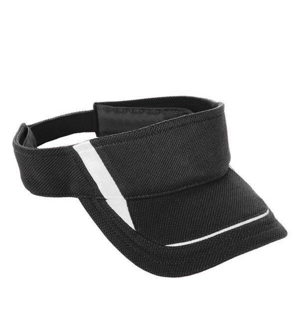 Augusta Sportswear Adult Adjustable Wicking Mesh Edge Visor - Black/White - C0115PSOG13