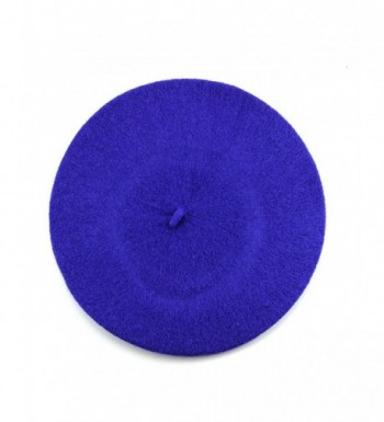 NYFASHION101 French Style Lightweight Casual Classic Solid Color Wool Beret - Royal Blue - C011NIY6YQB