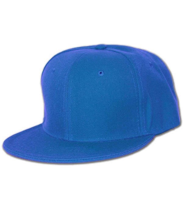 Blank Flat Bill Baseball Hat - Royal - C2112BXZYVB