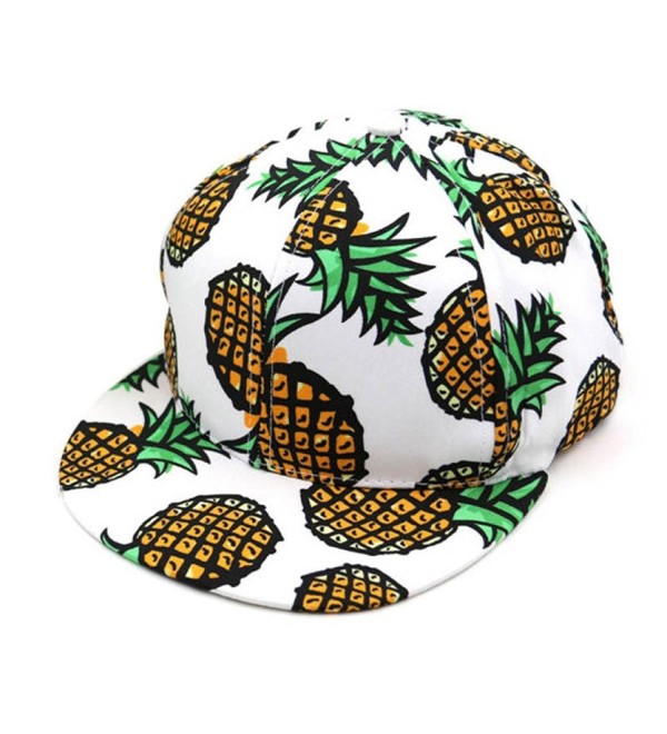 Kemilove 1PC Pineapple Snapback Bboy Hat Adjustable Baseball Cap Hip-hop Hat Unisex - White - CC12IFTX26X