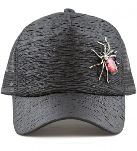 THE HAT DEPOT Sequins Glitter Ornament Mesh Trucker Cap Snapback Hat - Spider-black - CV182M77MK4