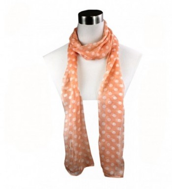 Modadorn Spring Lightweight Polka Dot Print Scarf - Coral - C611COLEDJ9