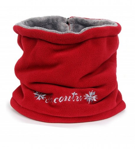 Neck Warmer Winter Ski Snood Gaiter Balaclava Tube Scarf Beanie for Men Women - Red - CX120R0VI2N