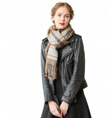 MissShorthair Winter Unisex Long Scarf Fashion Warm Grid Plaid Blanket Shawl Wrap - Coffee - CK186HHM3QX