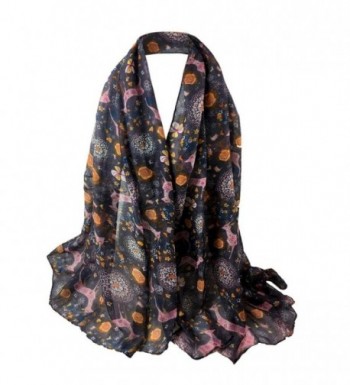 Women Scarf Shawl Christmas Deer Print Scarf Soft Long Wrap Stole Pashmina Scarves - Gray - C21885MT0E3