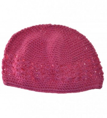 MM Kufi Hat Crochet Cap Beanie Pink - C311DQF8RZN