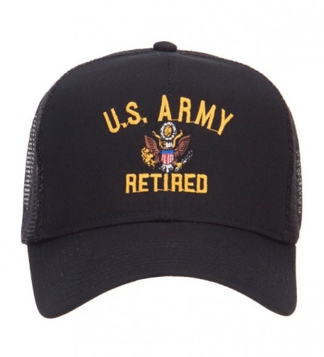E4hats US Army Retired Military Embroidered Mesh Cap - Black - CU124YM8LYX