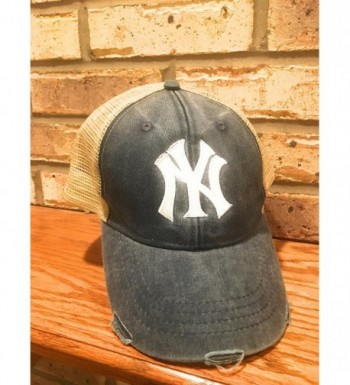 Marys Monograms Monogrammed Yankees Distressed in Men's Baseball Caps