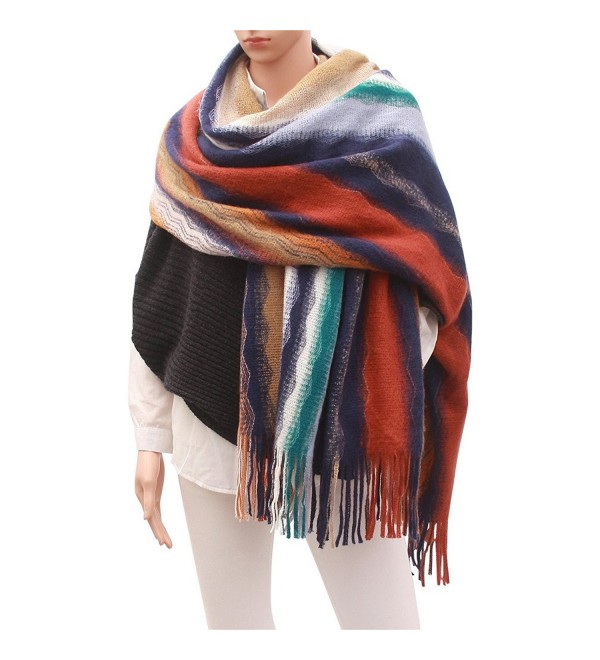 Women Cashmere Winter Blanket Scarf - 2 - C6186REGRE4