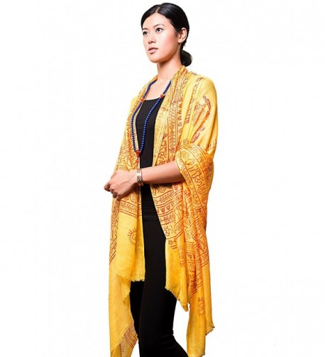 Handmade Yoga Om Nama Shiva Prayer Shawl/ Scarf - Yellow - CP129F3164D