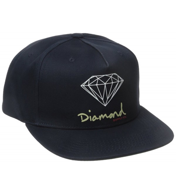 Diamond Supply Co Men's OG Script Brilliant Snapback - Navy - CN12BMIKAFT