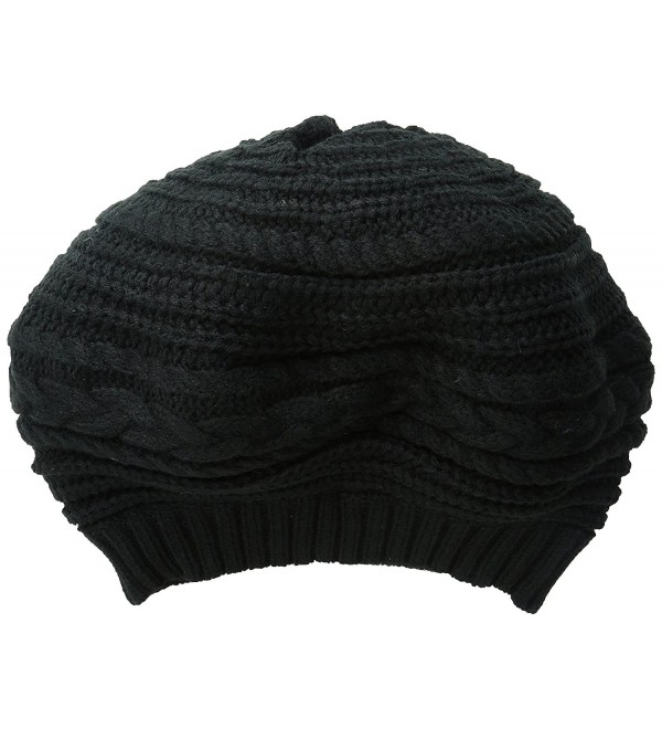 Scala Women's Textured Slouch Beret - Black - C811XN09HBT