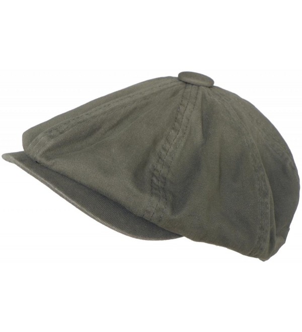 Broner 8/4 Apple Jack Cap Cotton Newsboy Hat (Olive- Medium) - CE11FGG0WN5