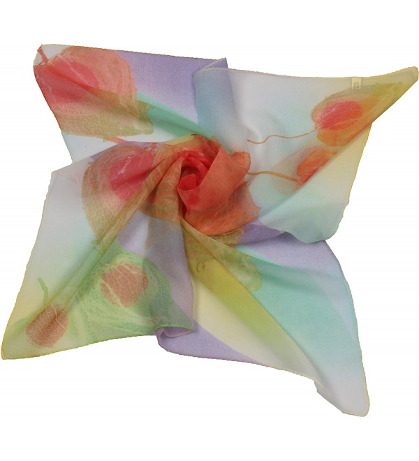 Jocelyn Nord Fashion Silk Small Square 100% Mulberry Silk Graphic Print - Colored Lanterns - CC18625NUWZ