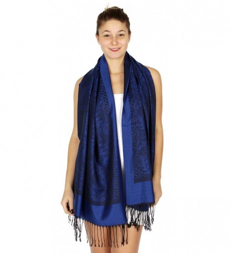 SERENITA Intricate paisley jacquard pashmina in Wraps & Pashminas