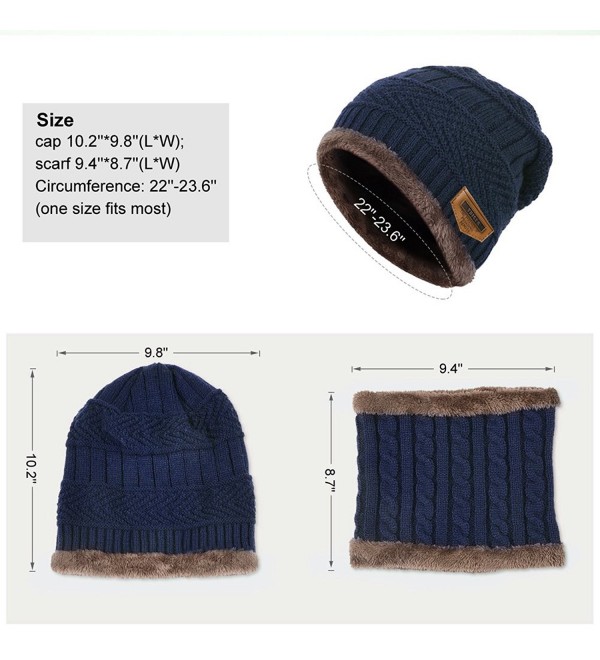 Winter Beanie Hat Scarf Set Warm Knit Hat Thick Knit Skull Cap For Men ...