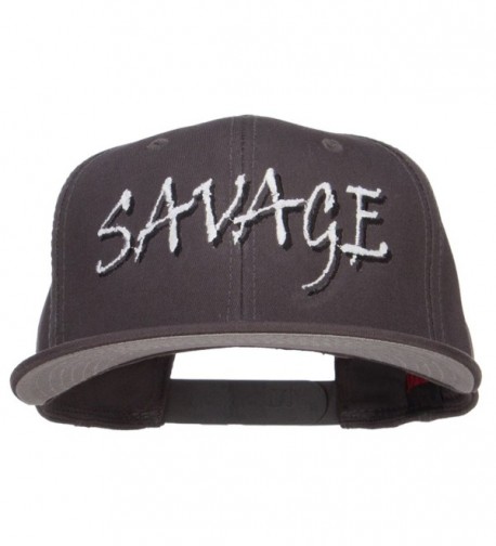 Savage Embroidered Cotton Snapback - Charcoal - CE12N1EGP9H