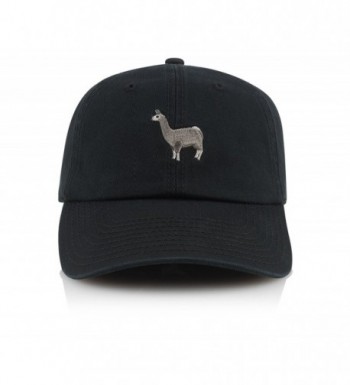 Official Dad Hat Animals Llama Panda Penguin Polo Style Adjustable Strapback Cap - Black - CJ185UULL8E