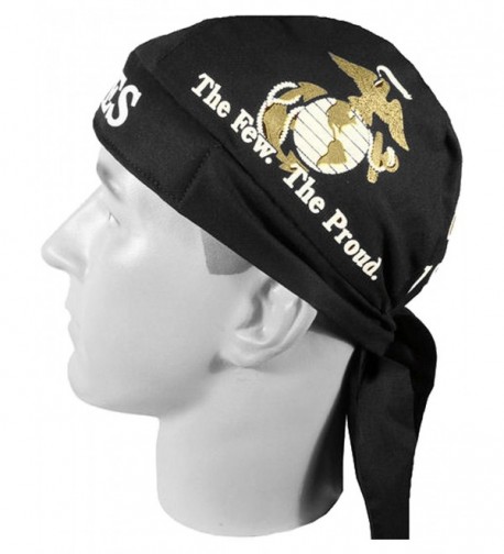 US Marines Black Globe and Anchor Head Wrap Do-rag with SWEATBAND and BCAH Bumper Sticker - CO12C1V5JTJ