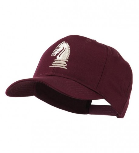 Chess Piece of a Knight Embroidered Cap - Maroon - CW11HVOBBUN