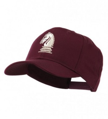 Chess Piece of a Knight Embroidered Cap - Maroon - CW11HVOBBUN