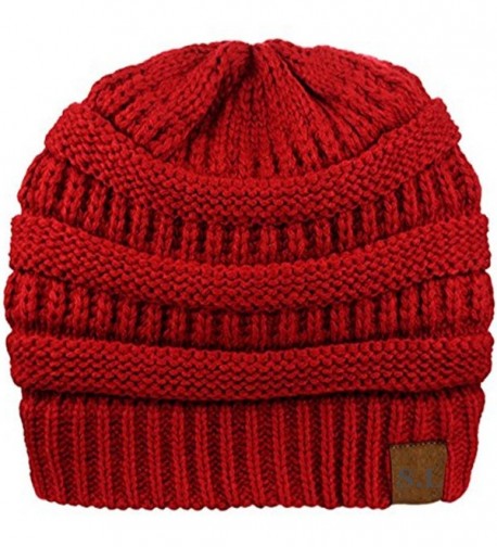 Beanie Stretch Winter Ponytail Hat in Women's Skullies & Beanies