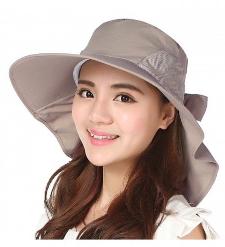 HindaWi Sun Hats For Women Summer Bill Flap Cap Wide Brim UV Protection Beach Hat - Y-tan - C717YI2NHEW