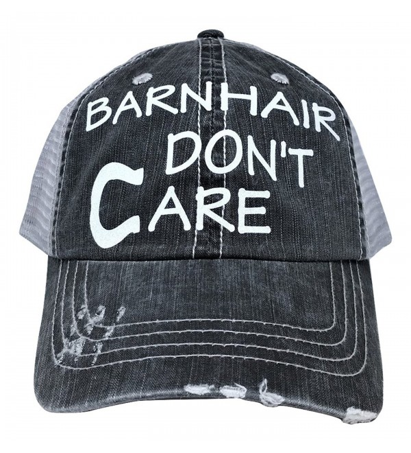 Loaded Lids Women's Barn Hair Don't Care Horseshoe Bling Baseball Cap - Grey/White - CO182H2HAK3